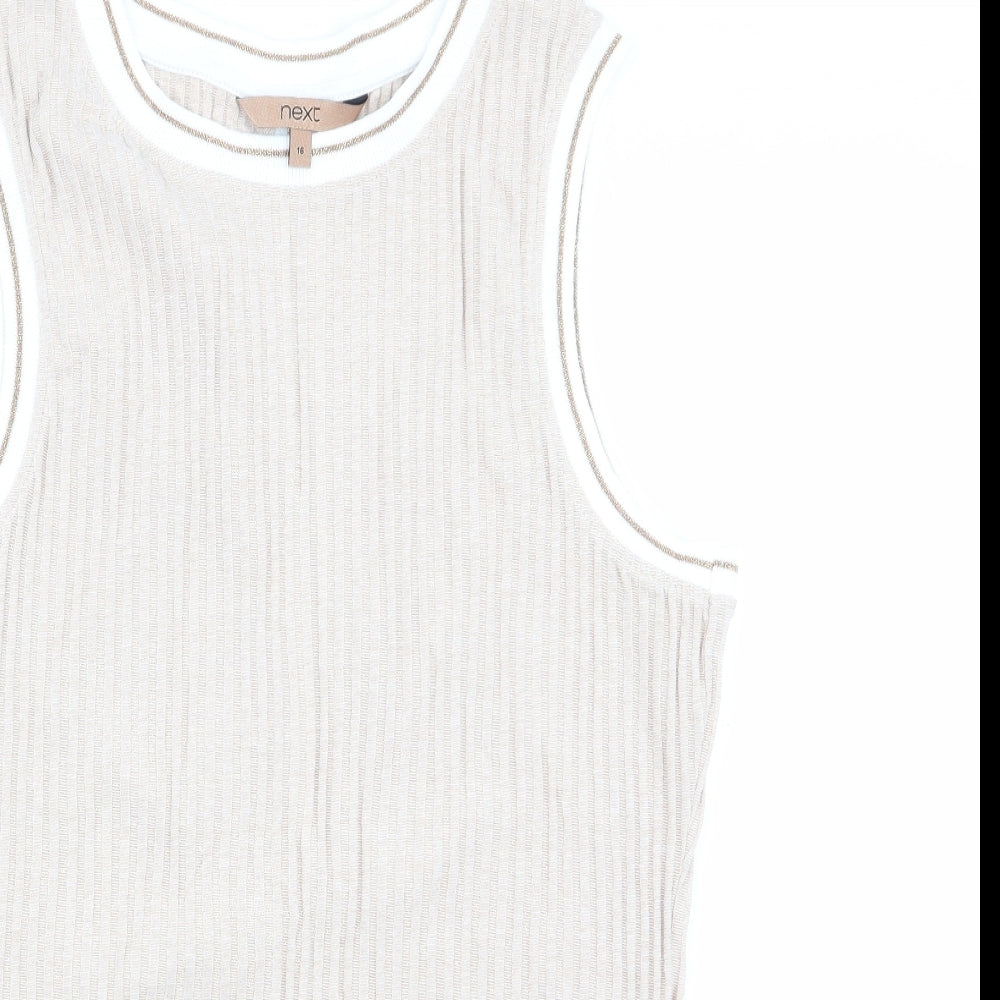 Womens UK Size 16 NEXT Beige Vest Jumper