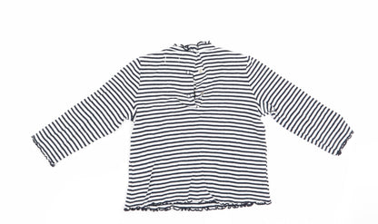 FR Girls Blue Striped  Basic T-Shirt Size 18-24 Months