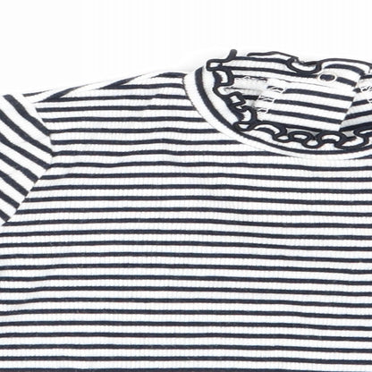FR Girls Blue Striped  Basic T-Shirt Size 18-24 Months