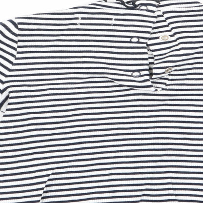 FR Girls Blue Striped  Basic T-Shirt Size 18-24 Months