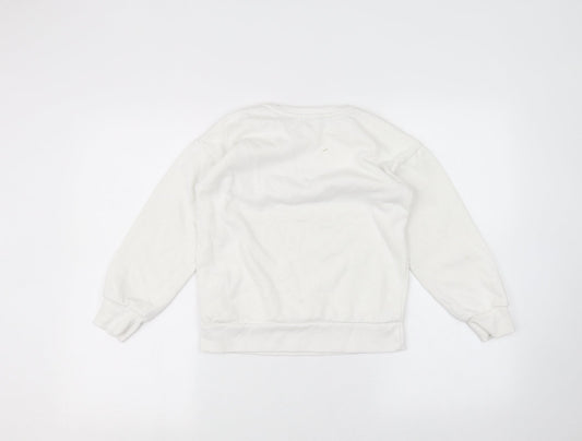 Primark Girls White   Pullover Jumper Size 9-10 Years