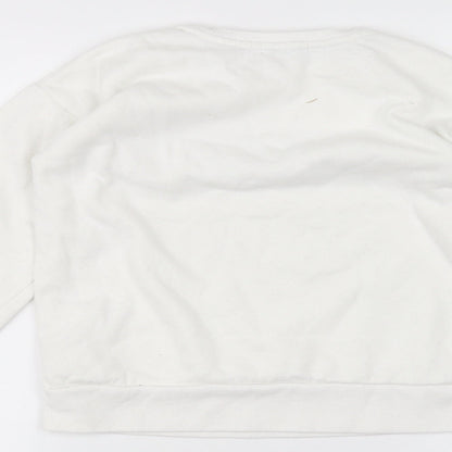 Primark Girls White   Pullover Jumper Size 9-10 Years