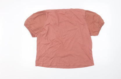 Womens UK Size 16 New Look Pink Basic T-Shirt