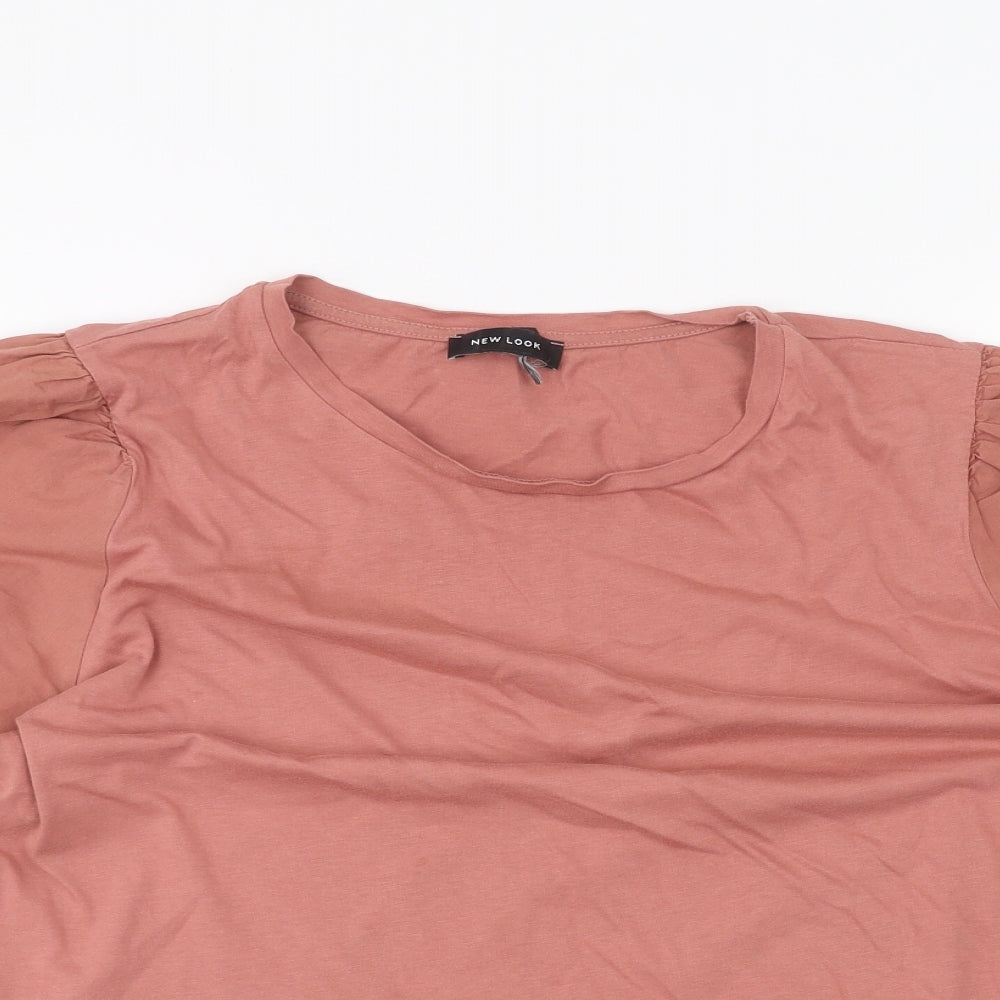 Womens UK Size 16 New Look Pink Basic T-Shirt