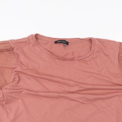 Womens UK Size 16 New Look Pink Basic T-Shirt