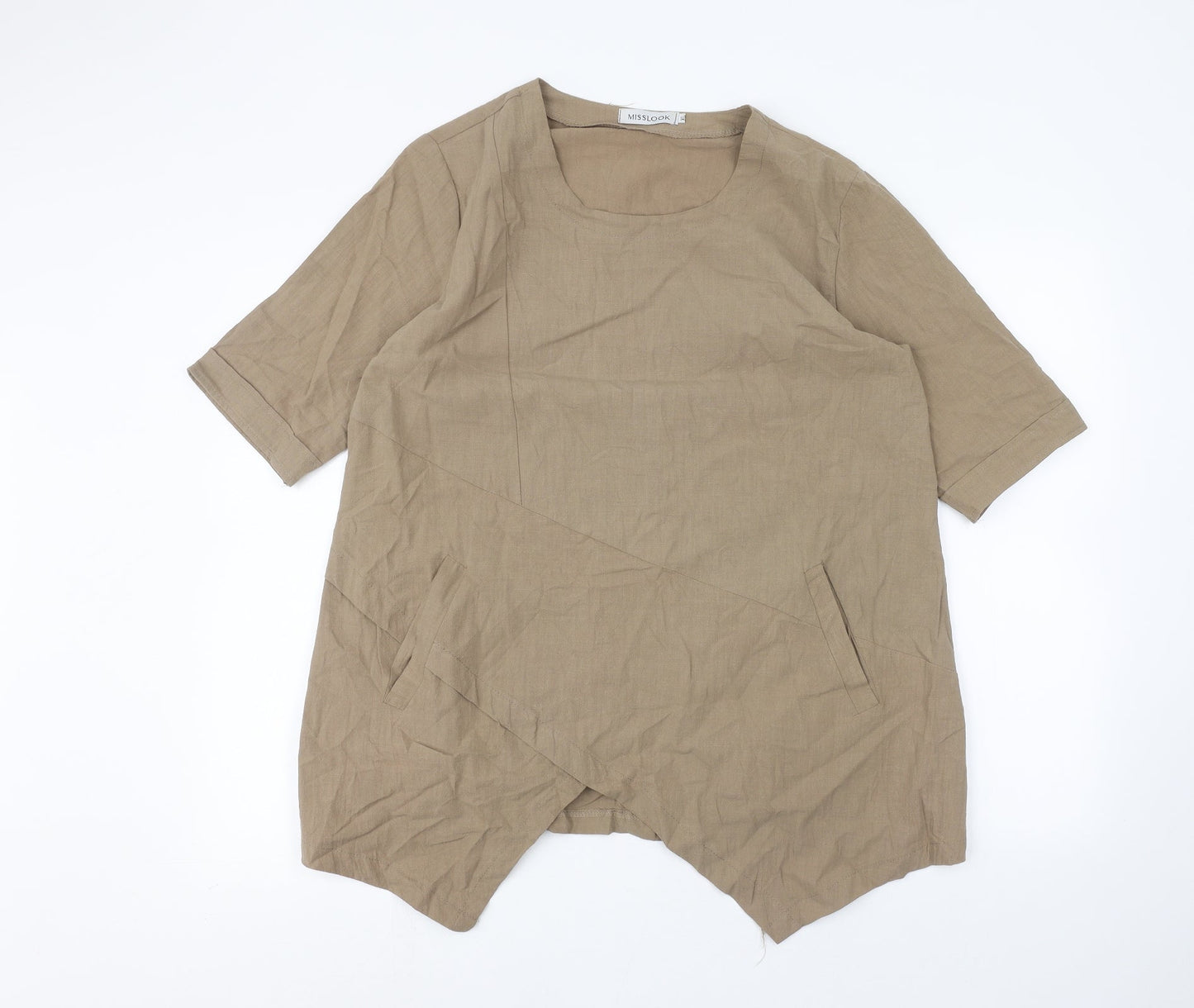 Womens UK Size XL MissLook Brown Basic Blouse
