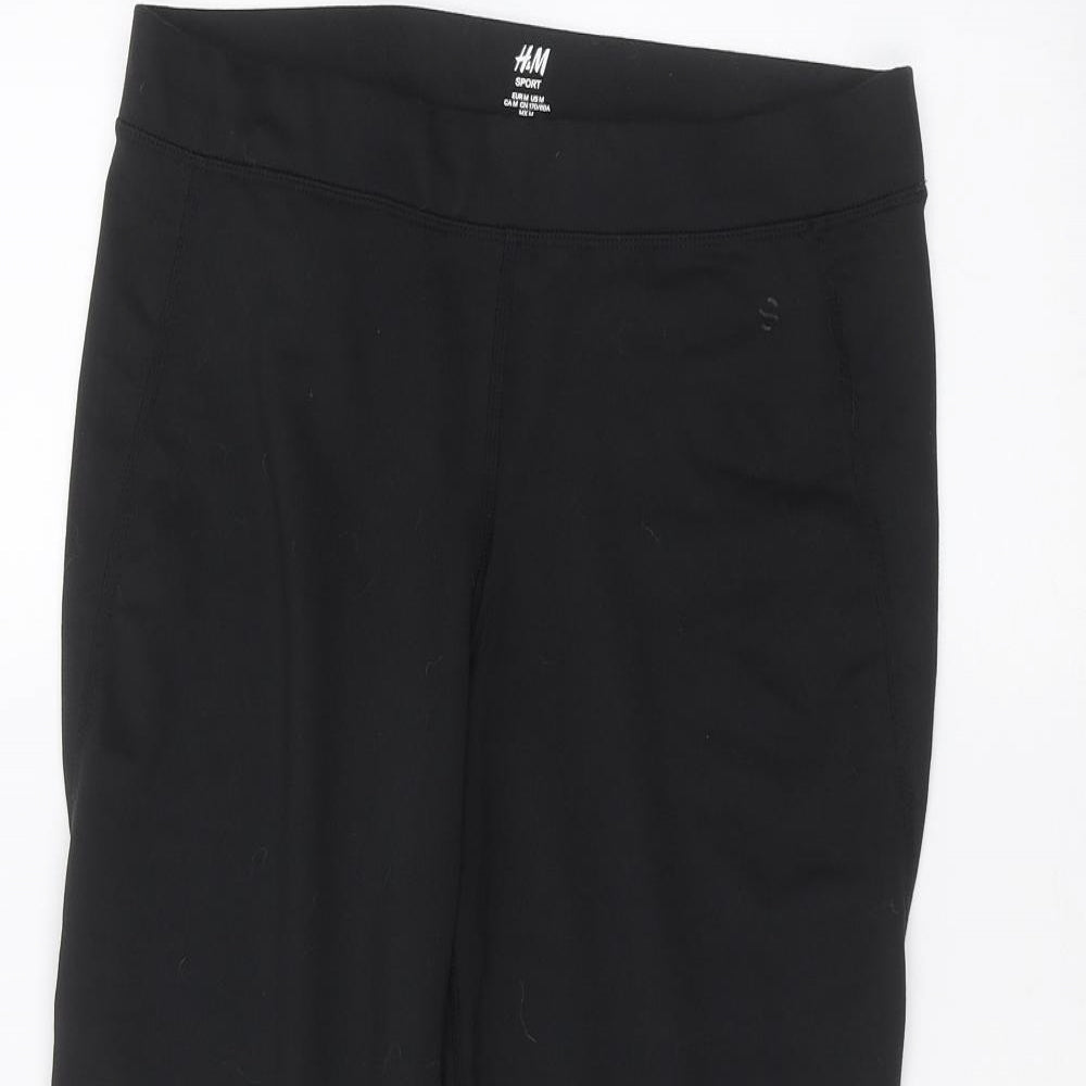 Womens UK Size M H&M  Cropped Black Leggings