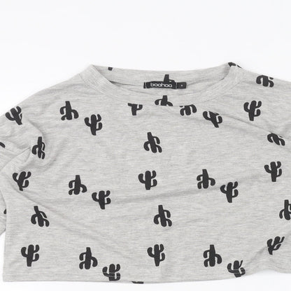 Boohoo Womens Grey   Basic T-Shirt Size S