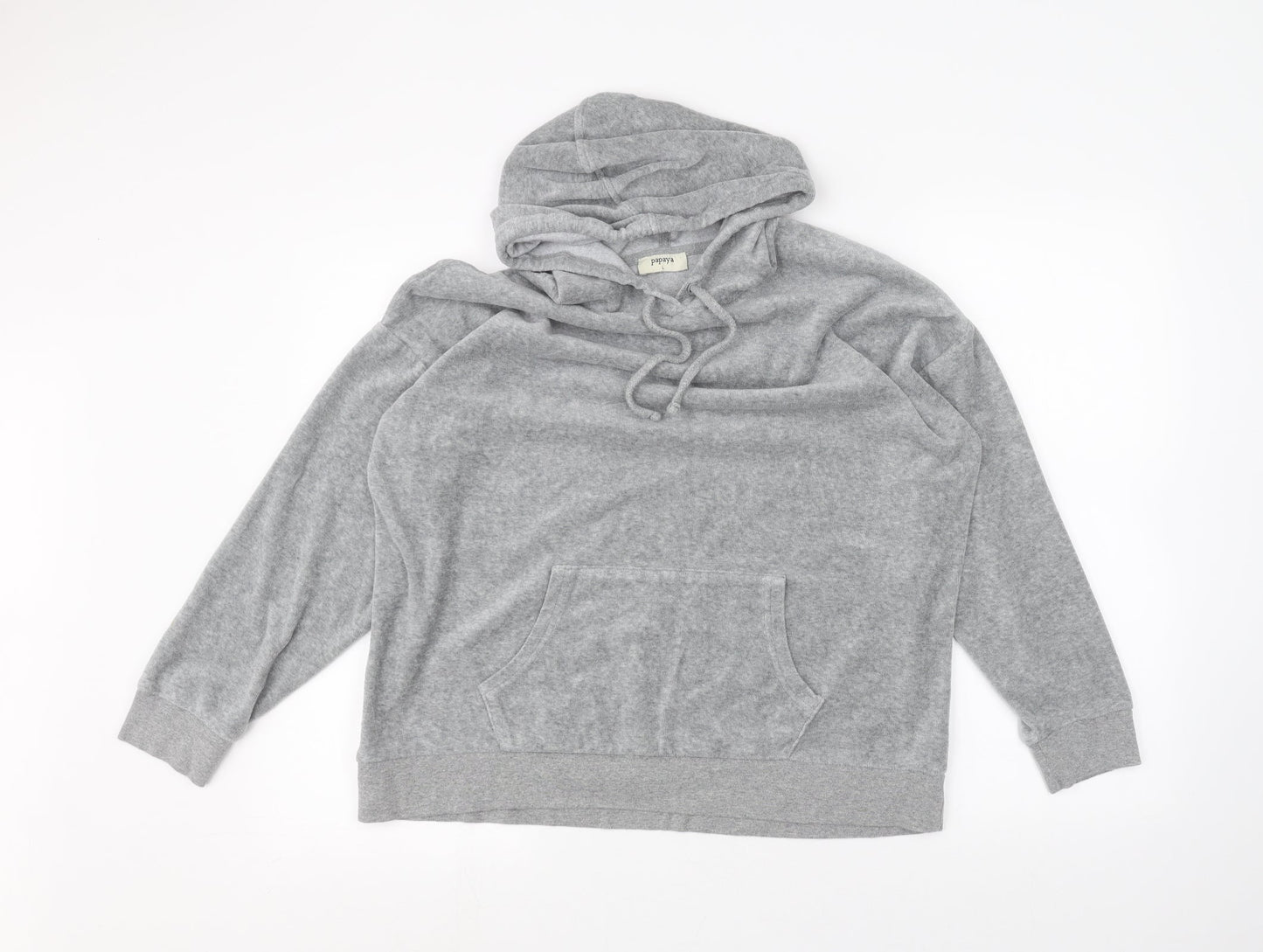 Papaya Womens Grey   Pullover Hoodie Size L