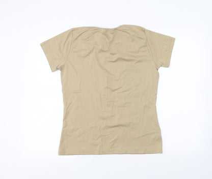 Hennes Womens Beige   Basic T-Shirt Size L