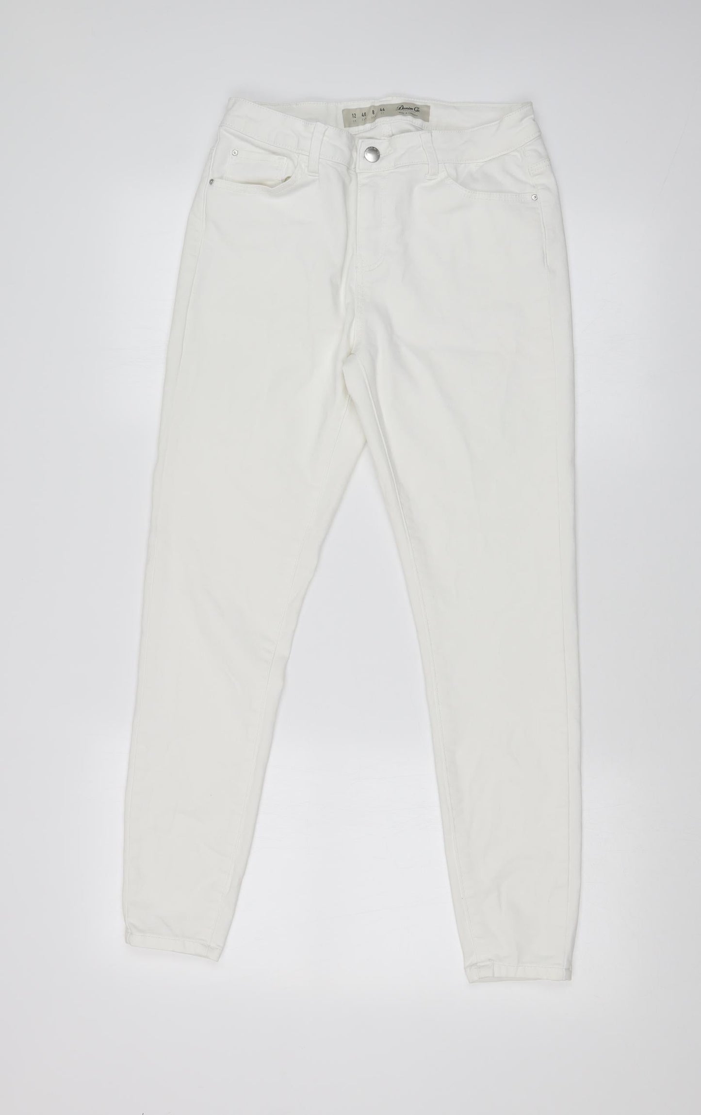 DENIM CO Womens White   Skinny Jeans Size 12 L25 in