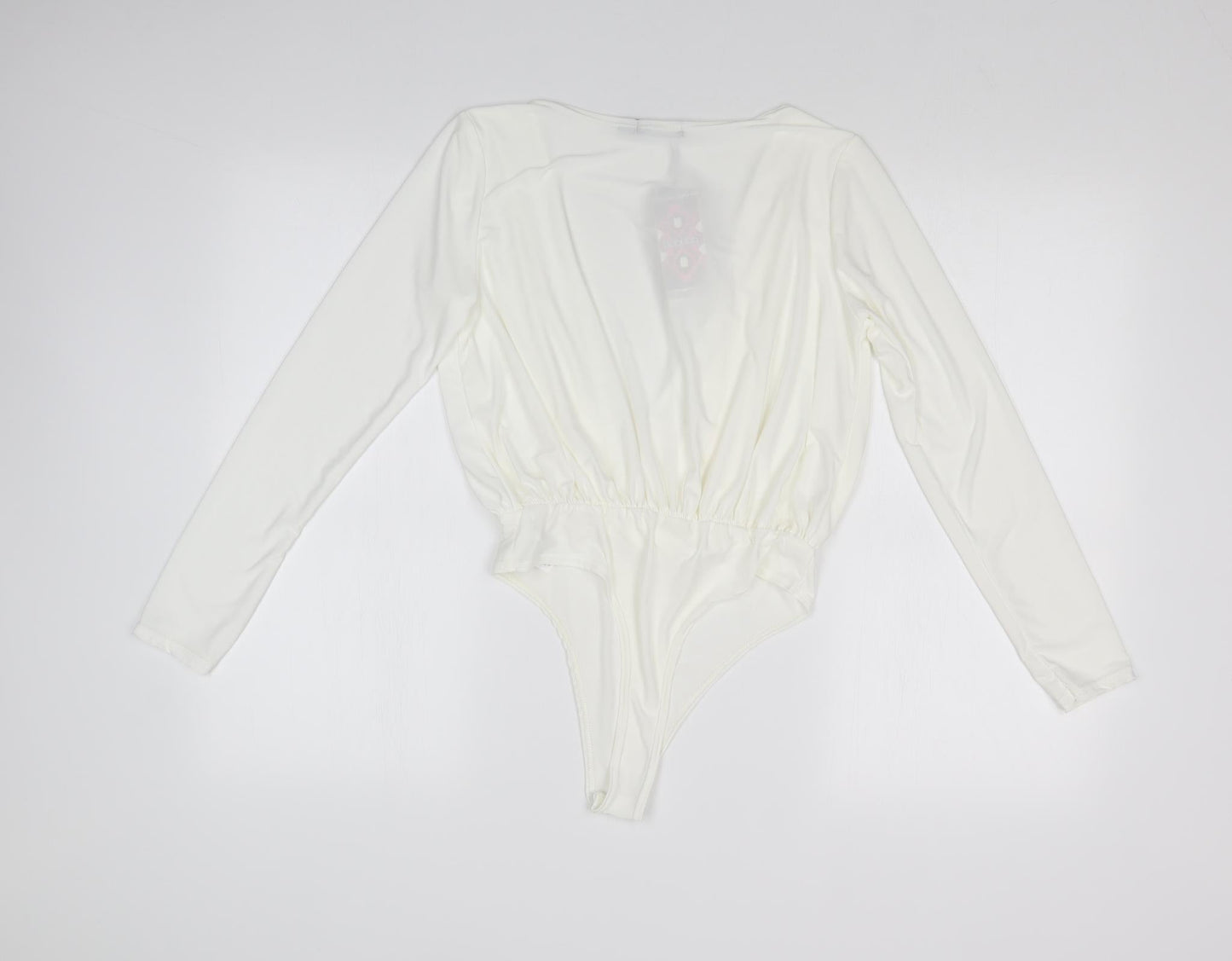 Boohoo Womens White   Bodysuit One-Piece Size 6