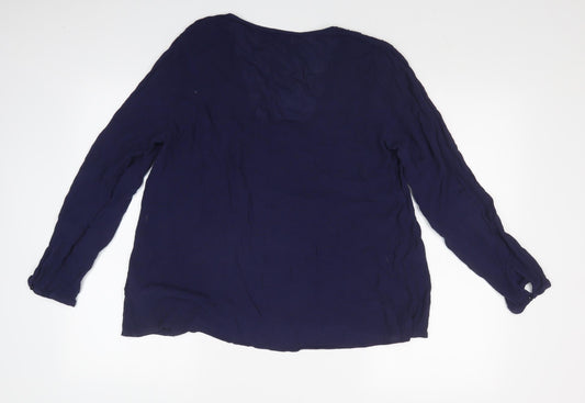 Papaya Womens Blue   Basic T-Shirt Size 10