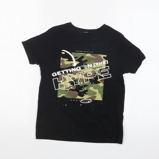 George Boys Black   Basic T-Shirt Size 7-8 Years