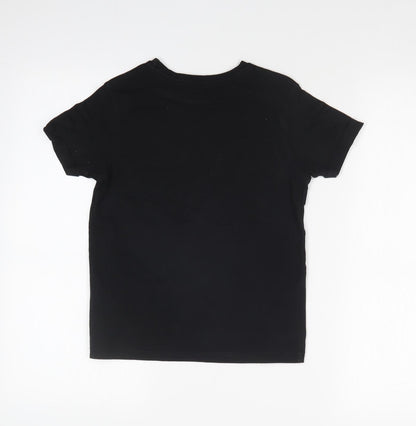 George Boys Black   Basic T-Shirt Size 7-8 Years
