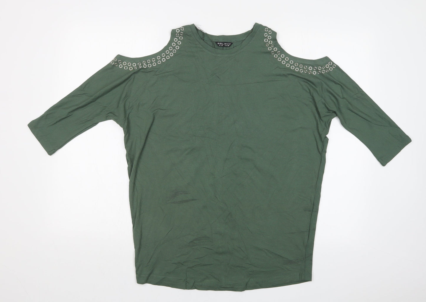 Womens UK Size 10 Select Green Basic T-Shirt