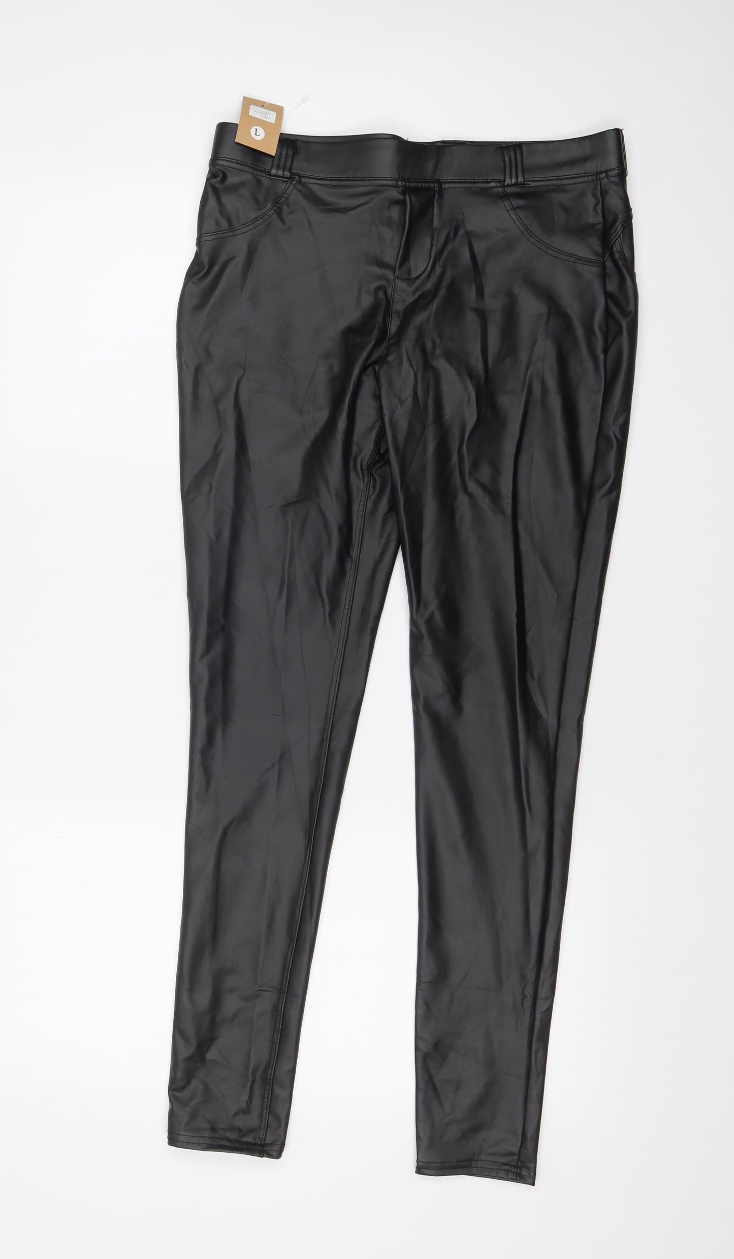 Womens UK Size L Preworn Regular Fit Skinny Black Jeans
