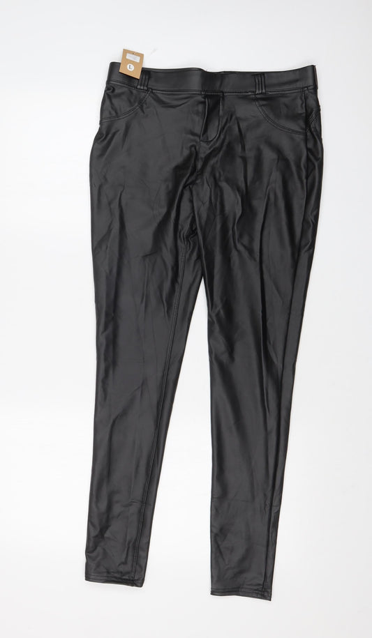 Womens UK Size L Preworn Regular Fit Skinny Black Jeans