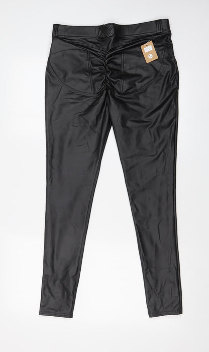 Womens UK Size L Preworn Regular Fit Skinny Black Jeans