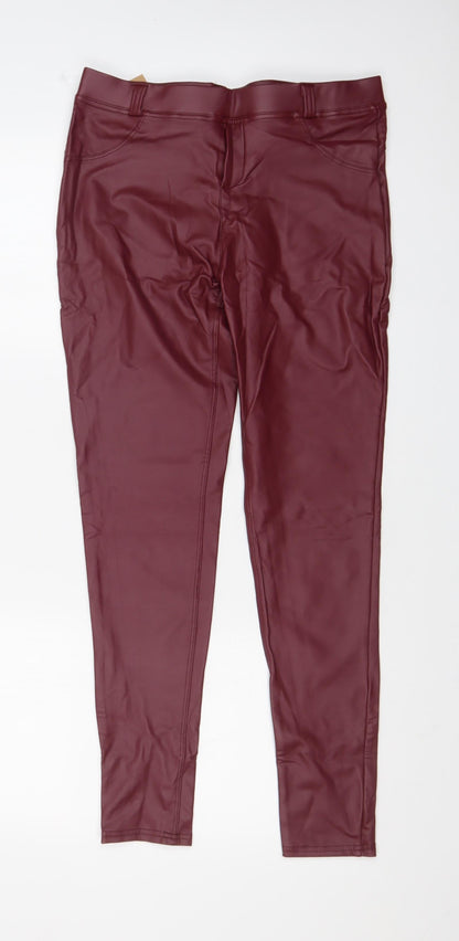 Womens UK Size L Preworn Regular Fit Skinny Red Jeans