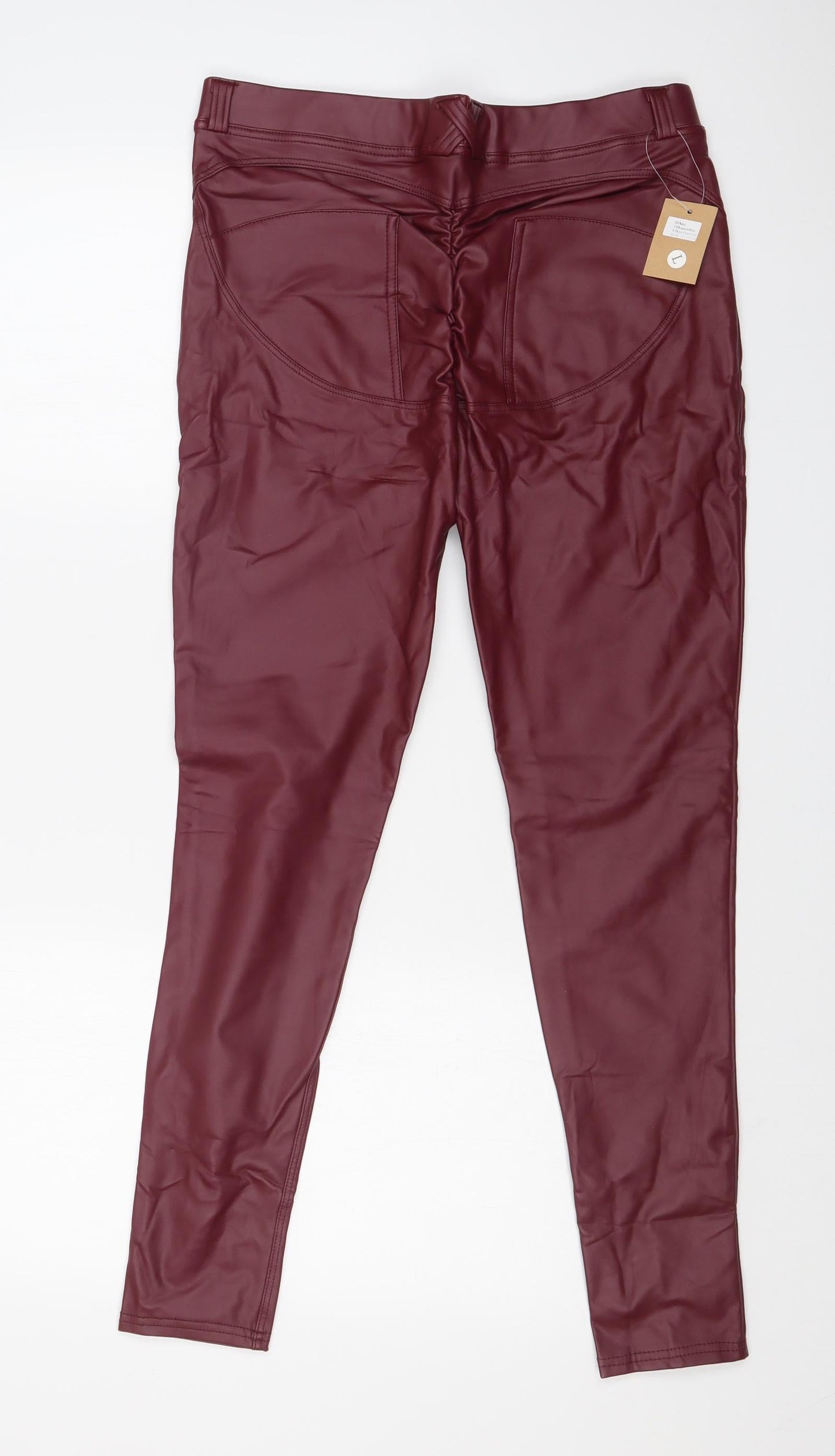 Womens UK Size L Preworn Regular Fit Skinny Red Jeans