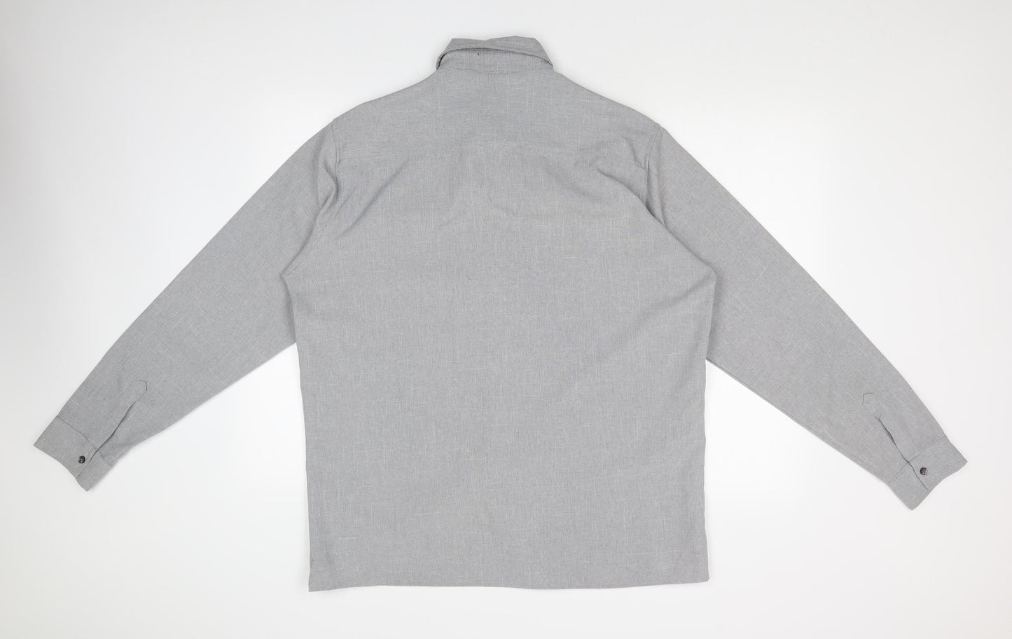 Mens UK Size  JOHN MILNER Grey  Button-Up Long Sleeve Casual Shirt