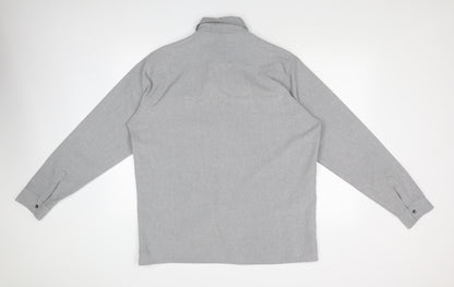 Mens UK Size  JOHN MILNER Grey  Button-Up Long Sleeve Casual Shirt