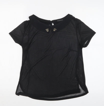 Womens UK Size 10 Atmosphere Black Basic T-Shirt