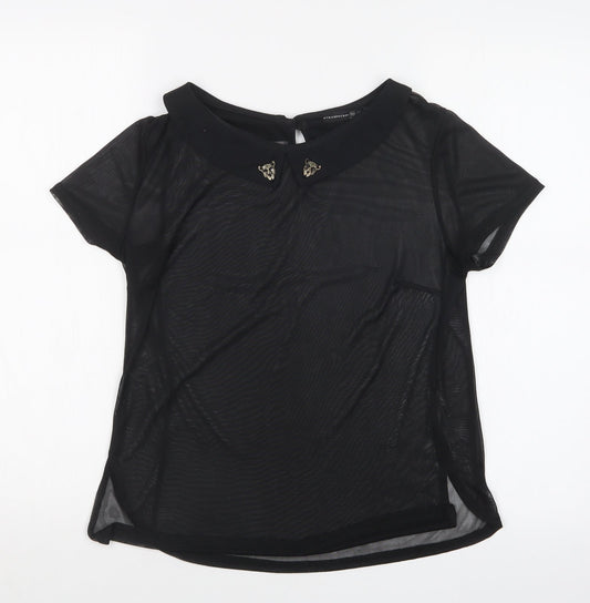 Womens UK Size 10 Atmosphere Black Basic T-Shirt
