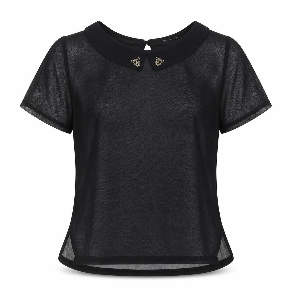 Womens UK Size 10 Atmosphere Black Basic T-Shirt