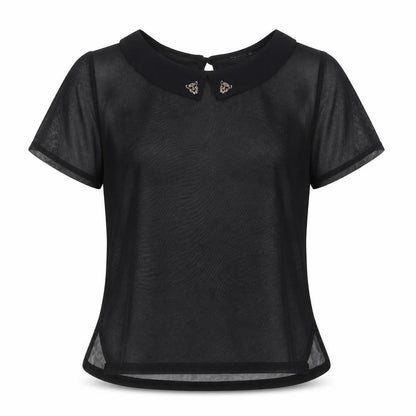 Womens UK Size 10 Atmosphere Black Basic T-Shirt