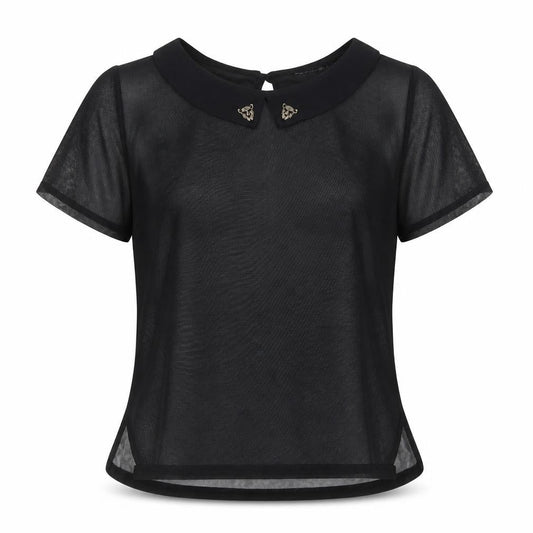 Front view of Atmosphere women’s black basic t-shirt, size UK 10