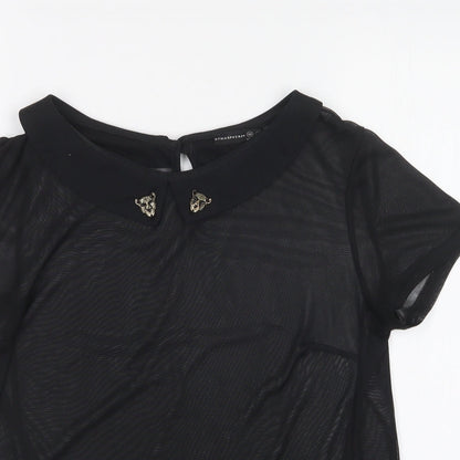 Womens UK Size 10 Atmosphere Black Basic T-Shirt