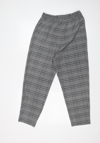 H&M Womens Multicoloured Check  Dress Pants Trousers Size 10 L24 in