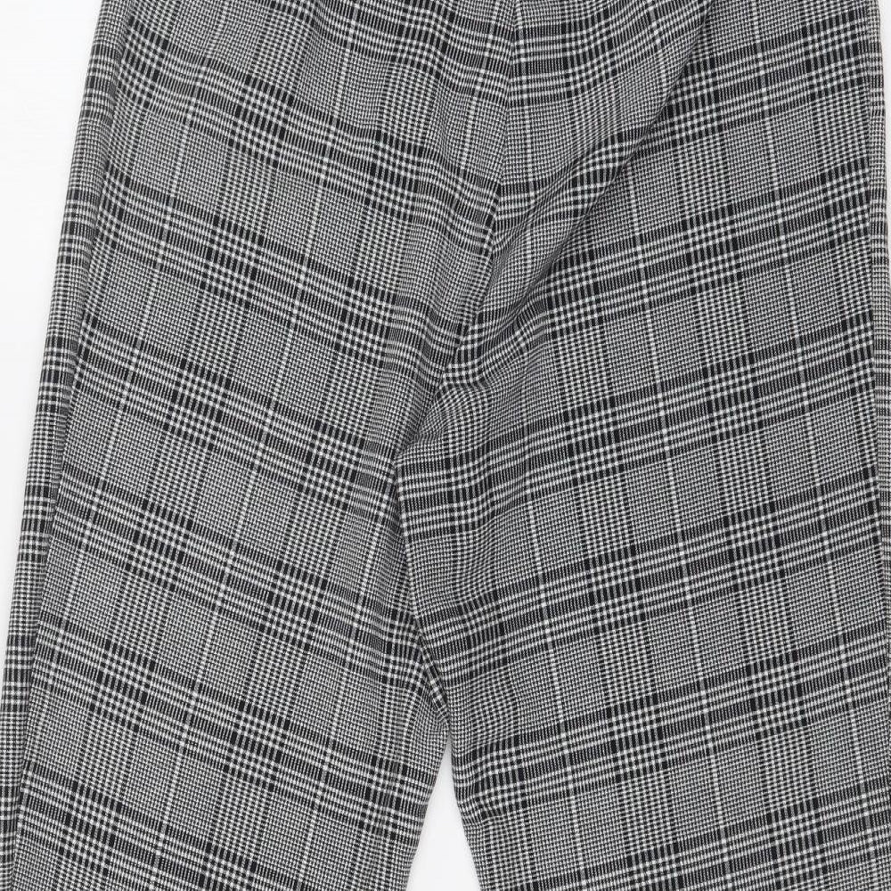 H&M Womens Multicoloured Check  Dress Pants Trousers Size 10 L24 in