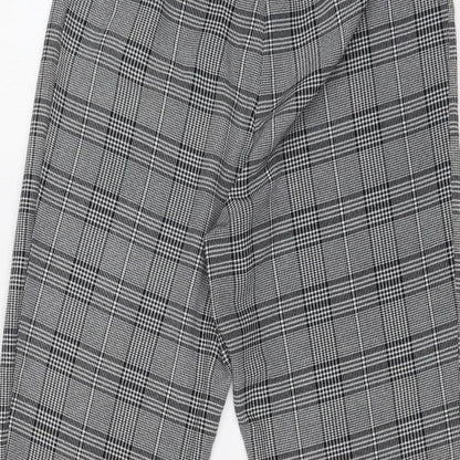 H&M Womens Multicoloured Check  Dress Pants Trousers Size 10 L24 in
