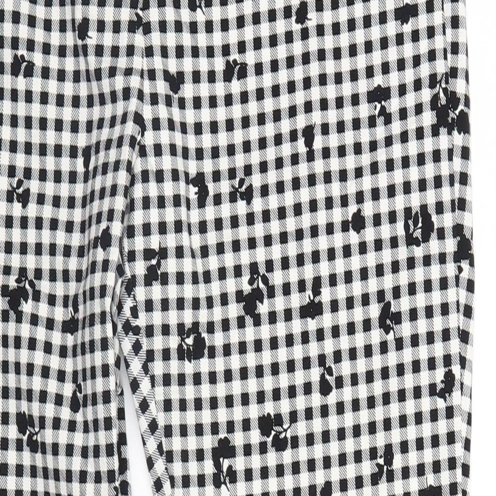 F&F Womens White Check  Trousers  Size 12 L25 in