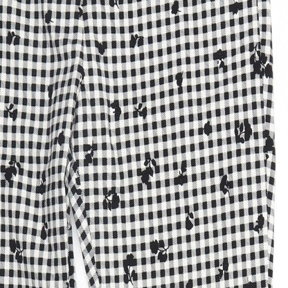 F&F Womens White Check  Trousers  Size 12 L25 in