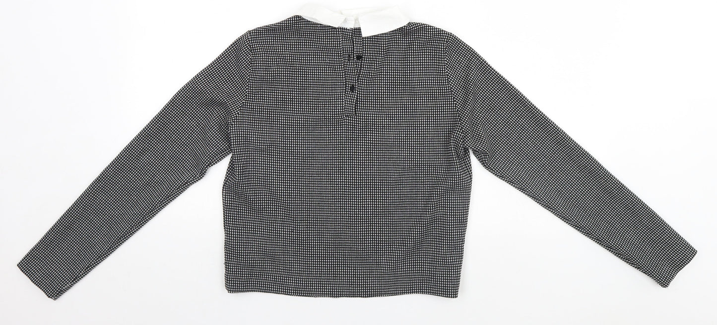 Womens UK Size M Zara Black Basic Polo