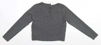 Womens UK Size M Zara Black Basic Polo