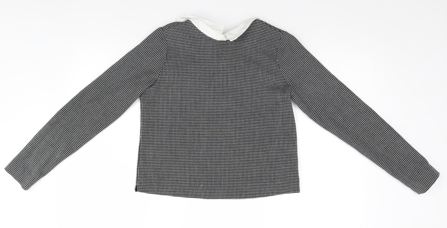 Womens UK Size M Zara Black Basic Polo