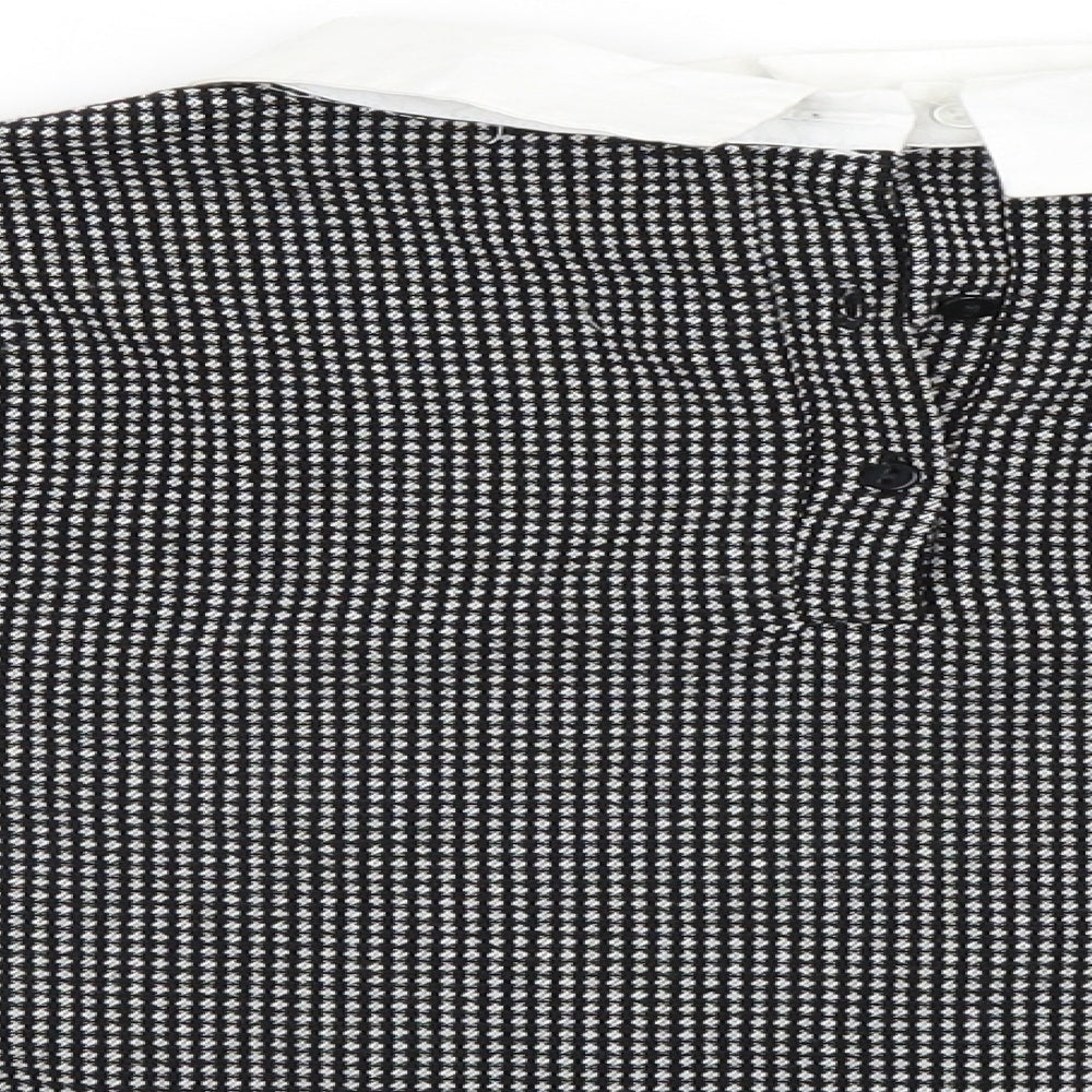 Womens UK Size M Zara Black Basic Polo