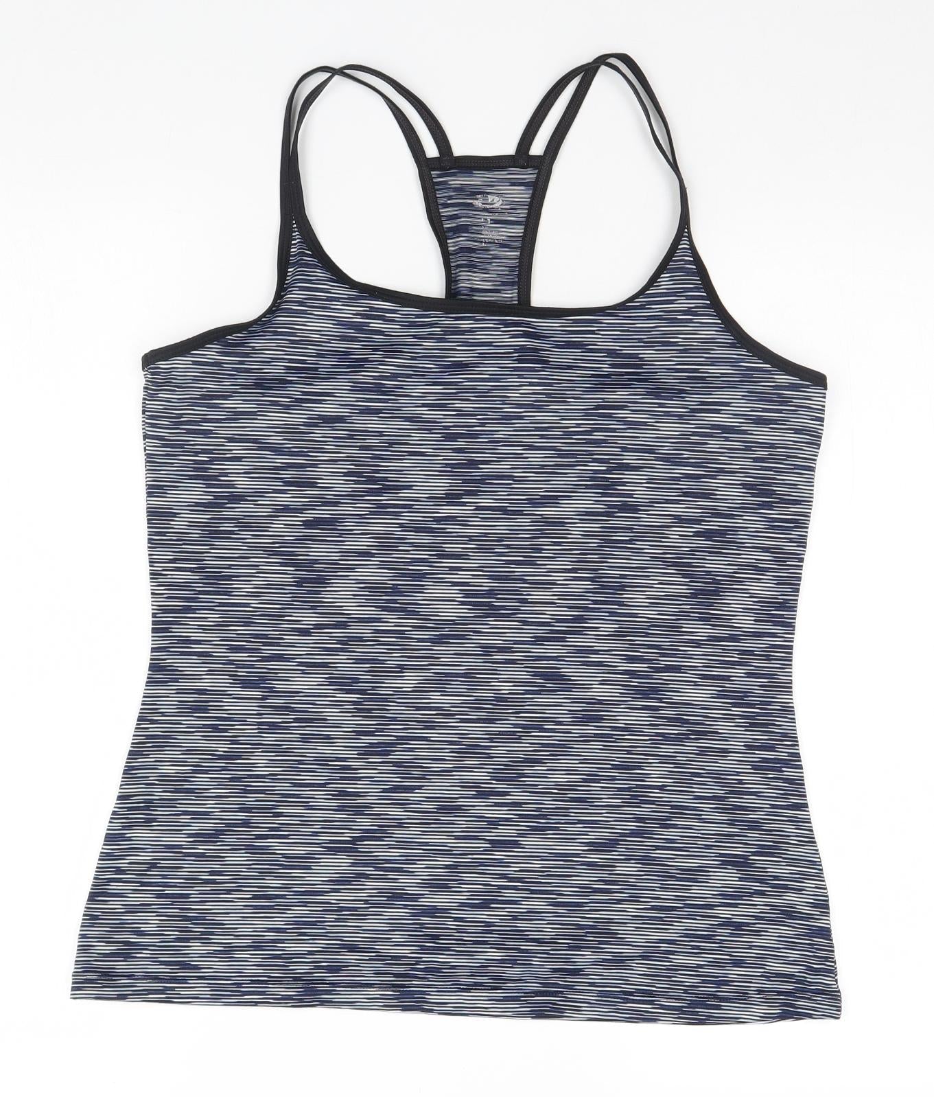 Preworn Womens Blue Striped  Basic Tank Size 12