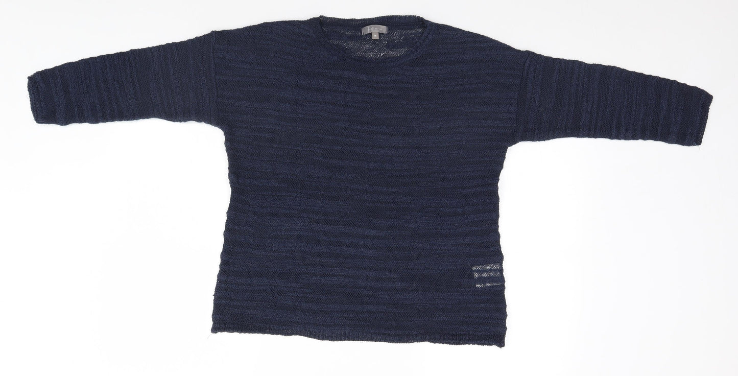 Avenue Womens Blue Striped  Pullover Jumper Size M