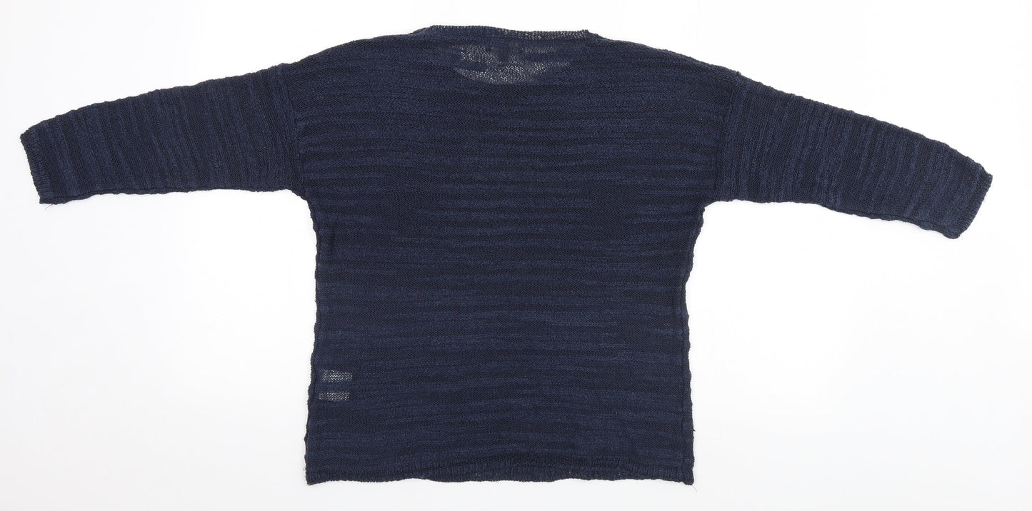 Avenue Womens Blue Striped  Pullover Jumper Size M