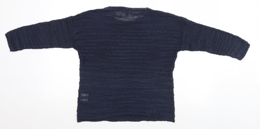 Avenue Womens Blue Striped  Pullover Jumper Size M