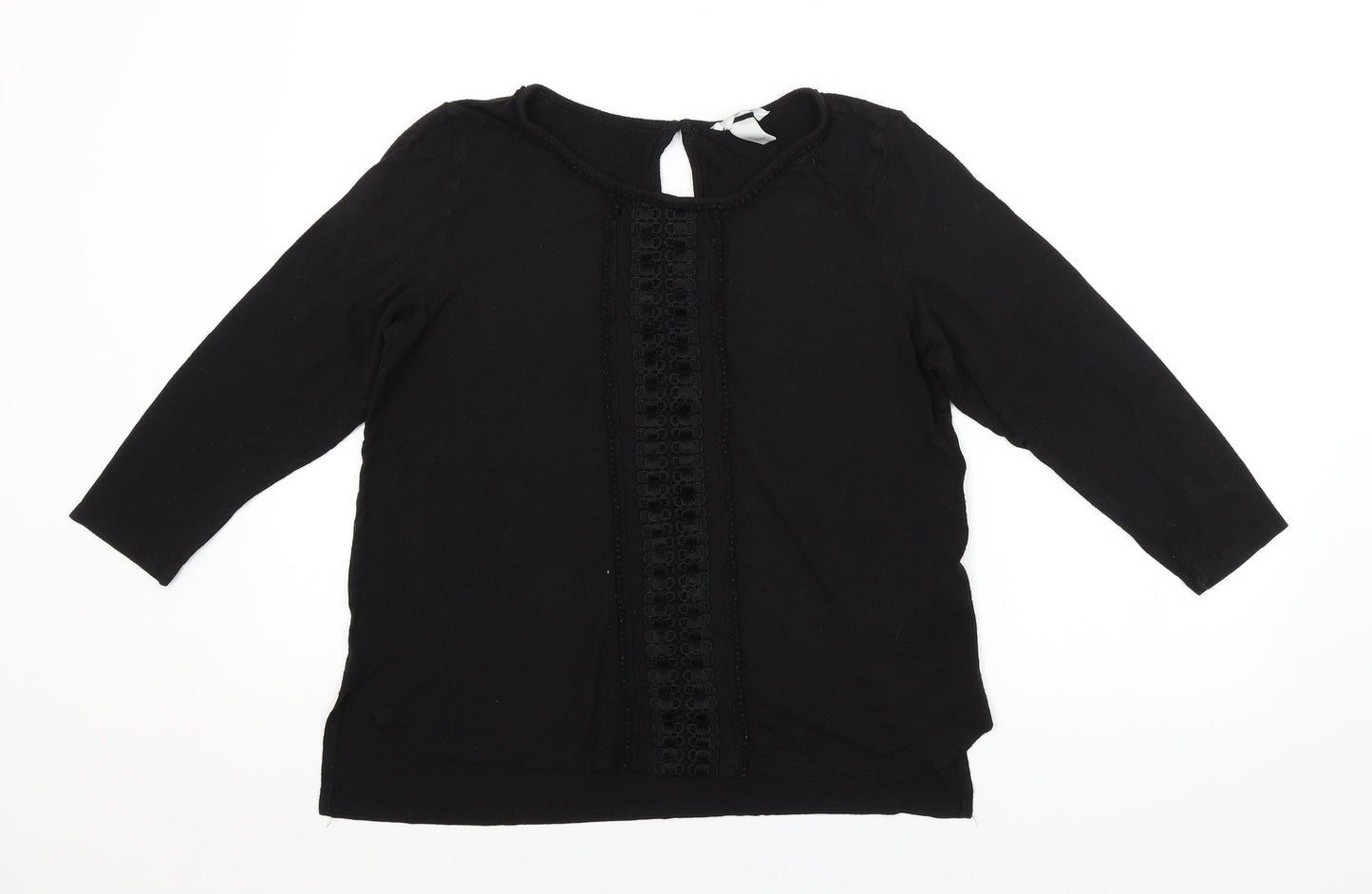 Womens UK Size L H&M Black Basic Blouse