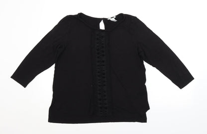 Womens UK Size L H&M Black Basic Blouse