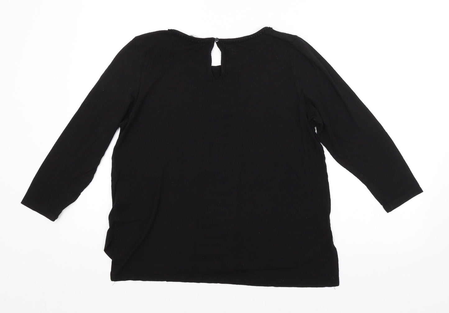Womens UK Size L H&M Black Basic Blouse