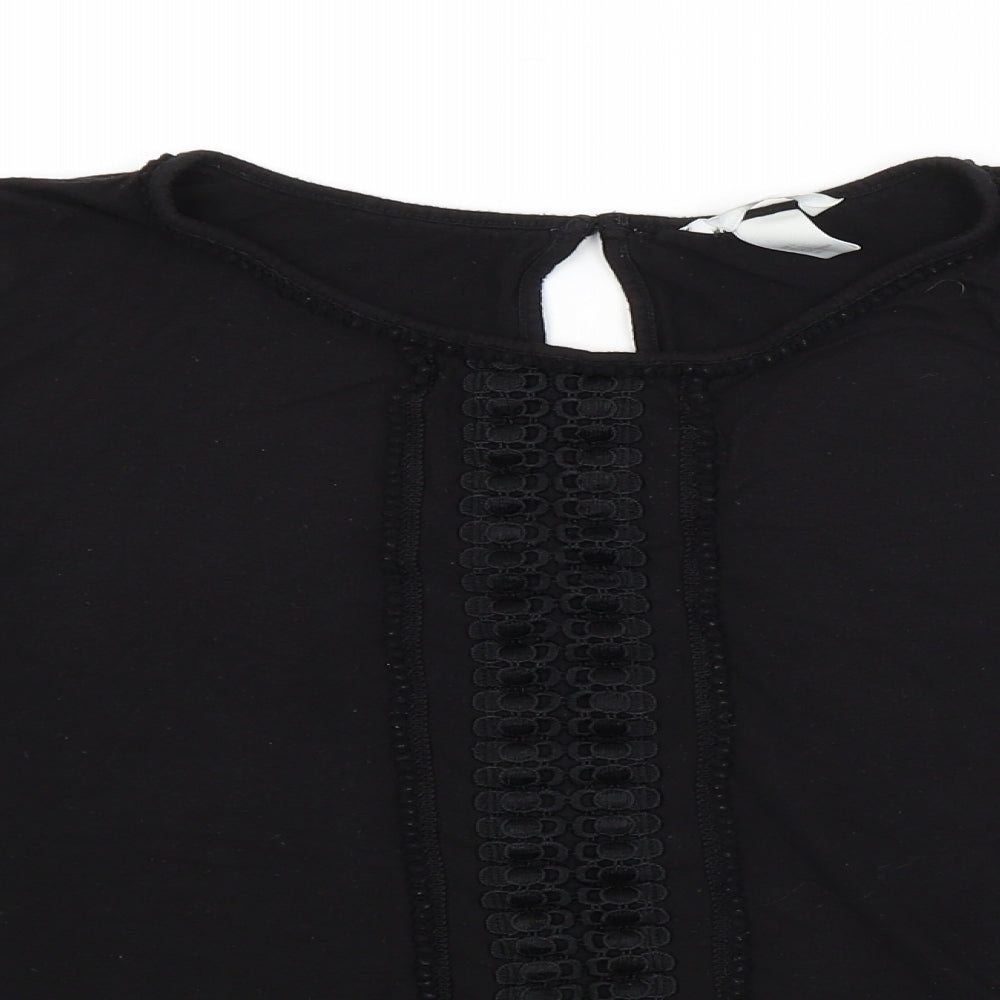 Womens UK Size L H&M Black Basic Blouse